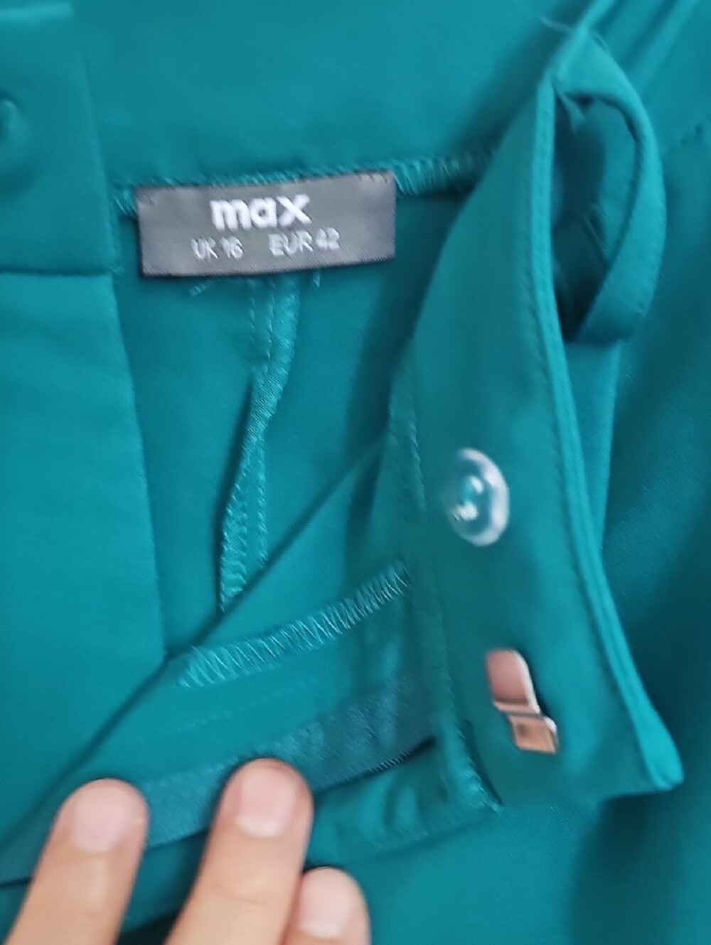 Teal Wide-Leg Dress Trousers - Elegant Office Ready New No Tag - Picture 5 of 10